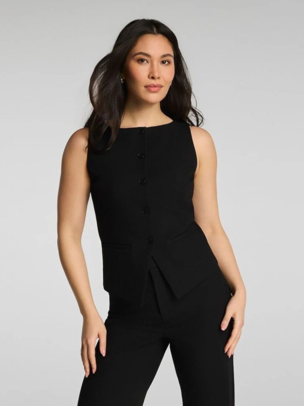 SPANX Black WellSuited Tailored Button-Down Vest size medium NWT